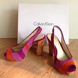 Calvin Klein Gracie Kid Suede Platform Sandal